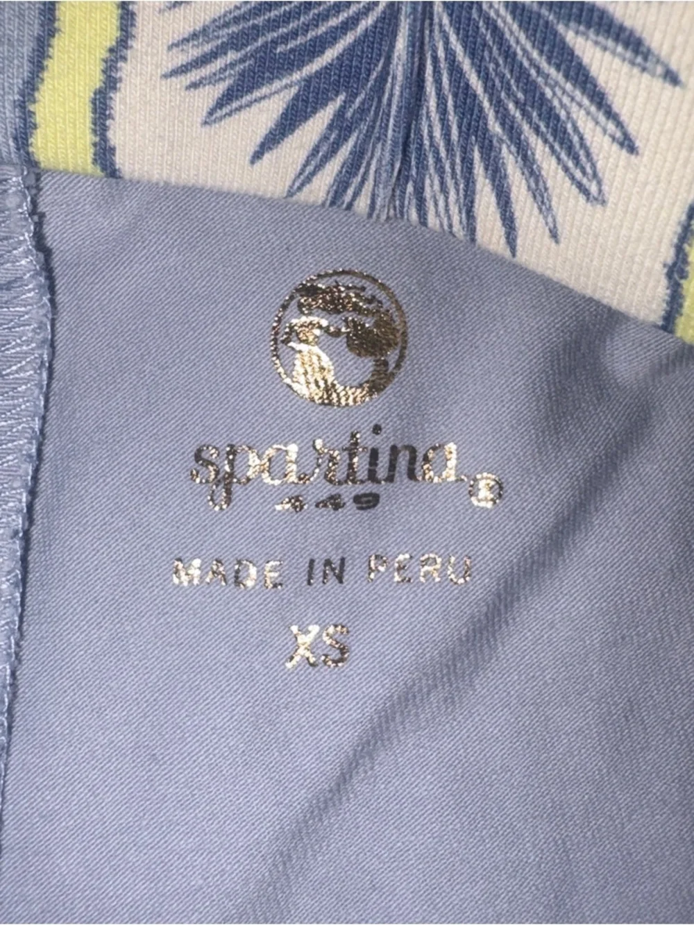 Spartina 449 Skirt Skort Built-In Shorts Spandex Blend Athletic Blue Palm XS